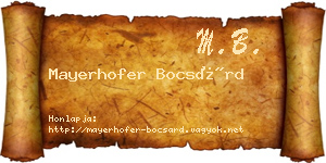 Mayerhofer Bocsárd névjegykártya